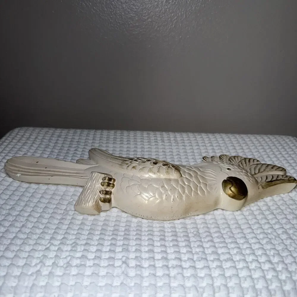 Vintage 1973 Miller Studio Cockatoo Wall Plaque 14” Chalkware Bird